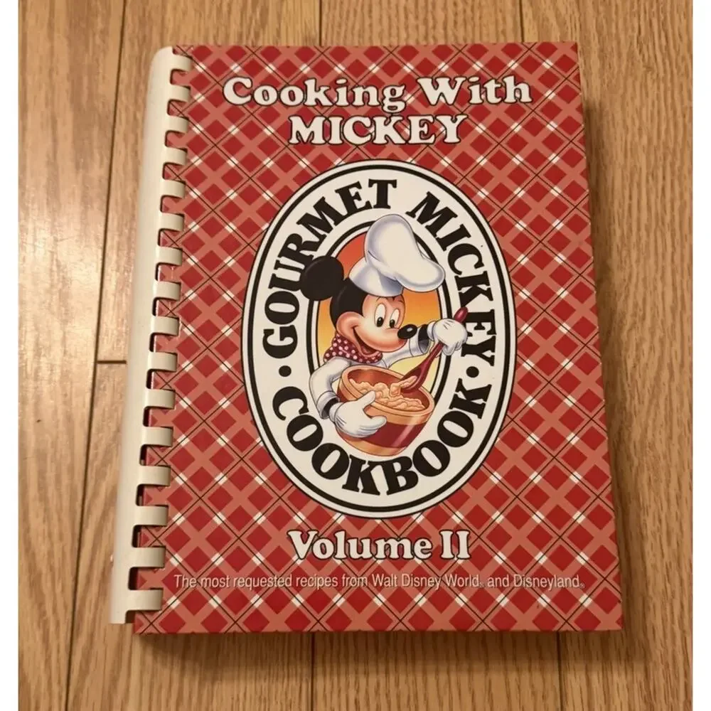 Vintage DISNEY Cooking with Mickey Mouse Gourmet COOKBOOK Vol II Park Recipes